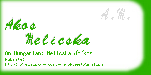 akos melicska business card